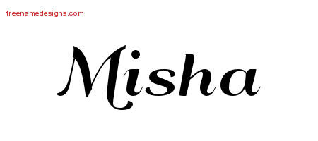 Art Deco Name Tattoo Designs Misha Printable