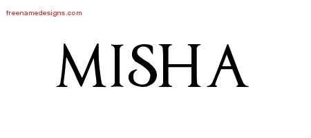 Regal Victorian Name Tattoo Designs Misha Graphic Download