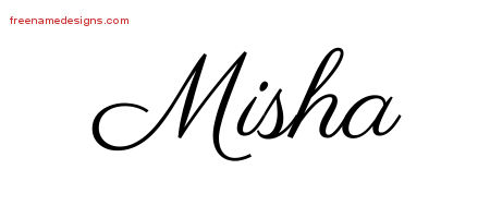 Classic Name Tattoo Designs Misha Graphic Download