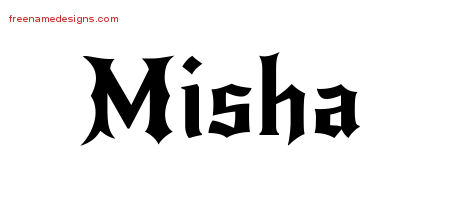 Gothic Name Tattoo Designs Misha Free Graphic