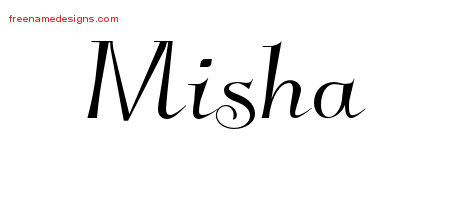 Elegant Name Tattoo Designs Misha Free Graphic