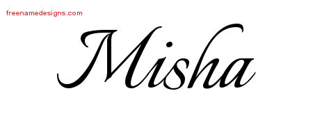Calligraphic Name Tattoo Designs Misha Download Free