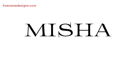 Flourishes Name Tattoo Designs Misha Printable