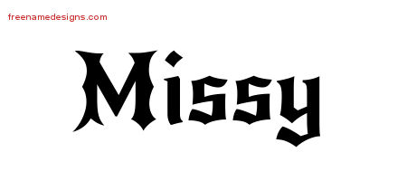 Gothic Name Tattoo Designs Missy Free Graphic