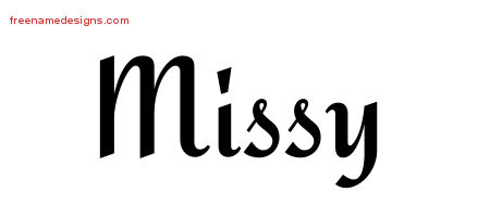 Calligraphic Stylish Name Tattoo Designs Missy Download Free