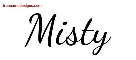 Lively Script Name Tattoo Designs Misty Free Printout