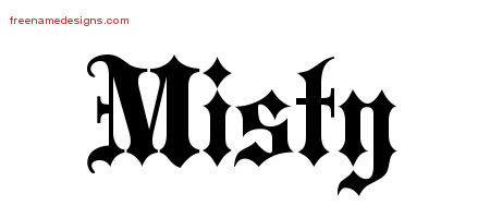 Old English Name Tattoo Designs Misty Free