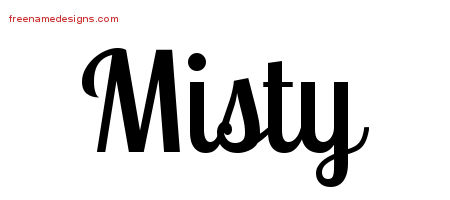 Handwritten Name Tattoo Designs Misty Free Download