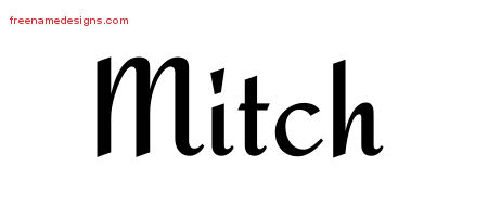 Calligraphic Stylish Name Tattoo Designs Mitch Free Graphic