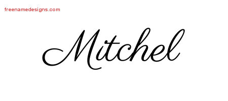 Classic Name Tattoo Designs Mitchel Printable