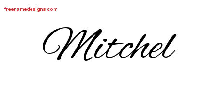Cursive Name Tattoo Designs Mitchel Free Graphic