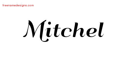 Art Deco Name Tattoo Designs Mitchel Graphic Download
