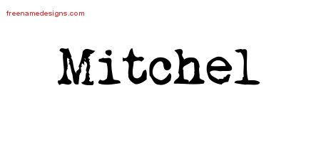 Vintage Writer Name Tattoo Designs Mitchel Free