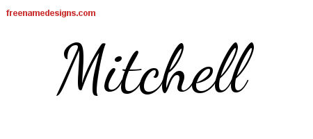 Lively Script Name Tattoo Designs Mitchell Free Printout