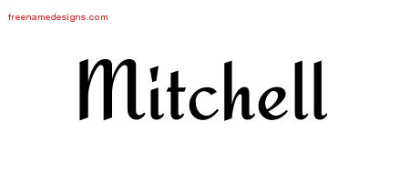 Calligraphic Stylish Name Tattoo Designs Mitchell Free Graphic