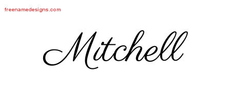 Classic Name Tattoo Designs Mitchell Graphic Download