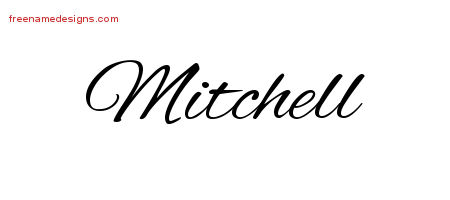 Cursive Name Tattoo Designs Mitchell Free Graphic