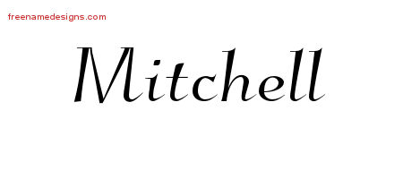 Elegant Name Tattoo Designs Mitchell Free Graphic