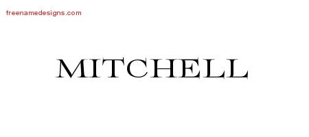 Flourishes Name Tattoo Designs Mitchell Printable