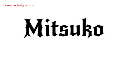 Gothic Name Tattoo Designs Mitsuko Free Graphic