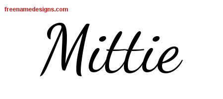 Lively Script Name Tattoo Designs Mittie Free Printout