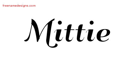 Art Deco Name Tattoo Designs Mittie Printable