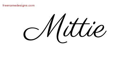 Classic Name Tattoo Designs Mittie Graphic Download