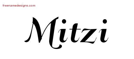 Art Deco Name Tattoo Designs Mitzi Printable