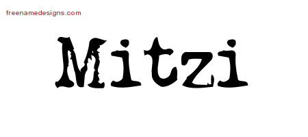 Vintage Writer Name Tattoo Designs Mitzi Free Lettering
