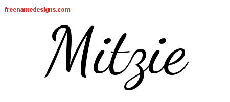 Lively Script Name Tattoo Designs Mitzie Free Printout