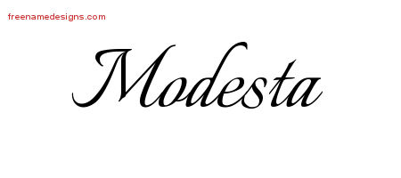 Calligraphic Name Tattoo Designs Modesta Download Free