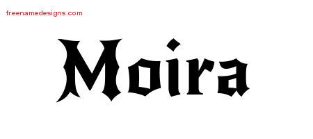 Gothic Name Tattoo Designs Moira Free Graphic