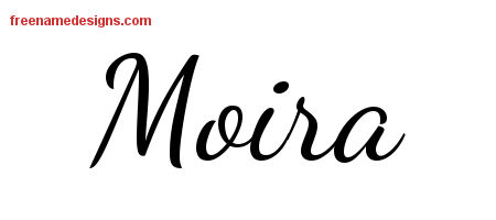 Lively Script Name Tattoo Designs Moira Free Printout