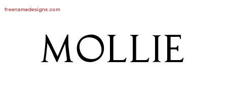 Regal Victorian Name Tattoo Designs Mollie Graphic Download
