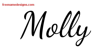 Lively Script Name Tattoo Designs Molly Free Printout