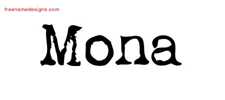 Vintage Writer Name Tattoo Designs Mona Free Lettering