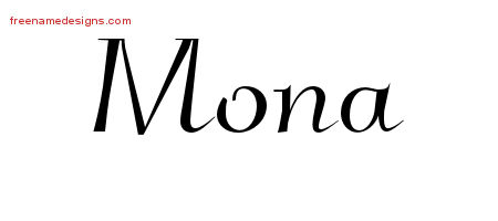 Elegant Name Tattoo Designs Mona Free Graphic