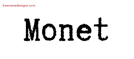 Typewriter Name Tattoo Designs Monet Free Download