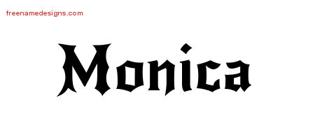 Gothic Name Tattoo Designs Monica Free Graphic