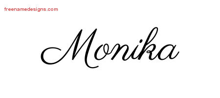 Classic Name Tattoo Designs Monika Graphic Download
