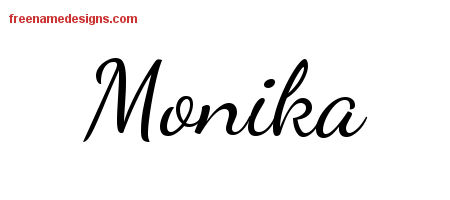 Lively Script Name Tattoo Designs Monika Free Printout