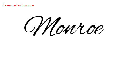 Cursive Name Tattoo Designs Monroe Free Graphic