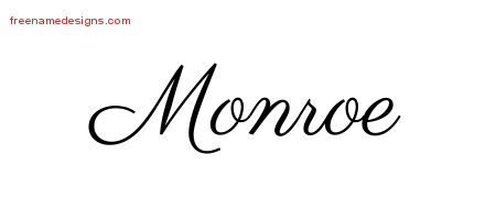 Classic Name Tattoo Designs Monroe Printable