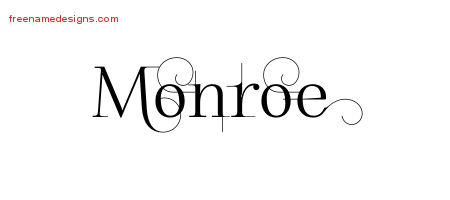 Decorated Name Tattoo Designs Monroe Free Lettering