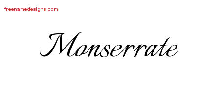 Calligraphic Name Tattoo Designs Monserrate Download Free