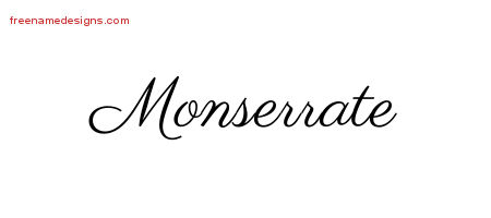 Classic Name Tattoo Designs Monserrate Graphic Download