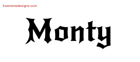 Gothic Name Tattoo Designs Monty Download Free