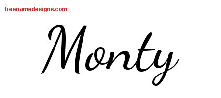 Lively Script Name Tattoo Designs Monty Free Download