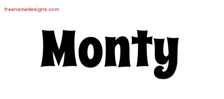 Groovy Name Tattoo Designs Monty Free