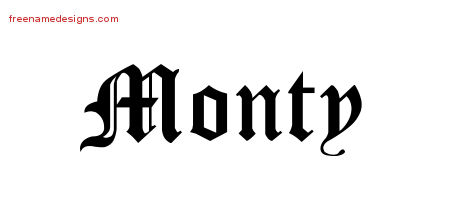 Blackletter Name Tattoo Designs Monty Printable